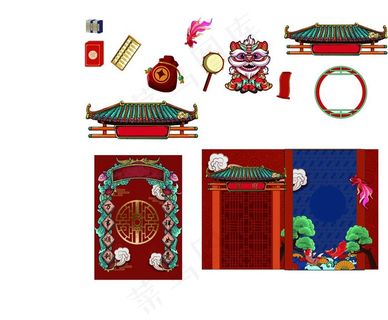 中式 气球堆头图片