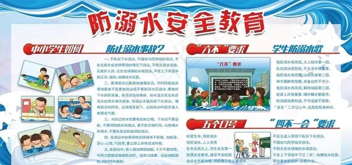 防溺水宣传图片(7087X3543(DPI:150))psd模版下载