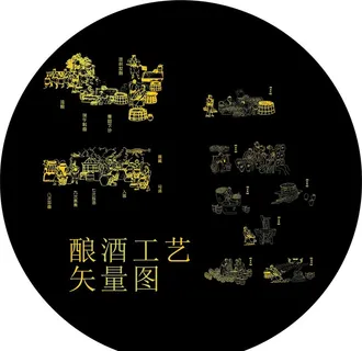 酿酒工艺矢量图图片