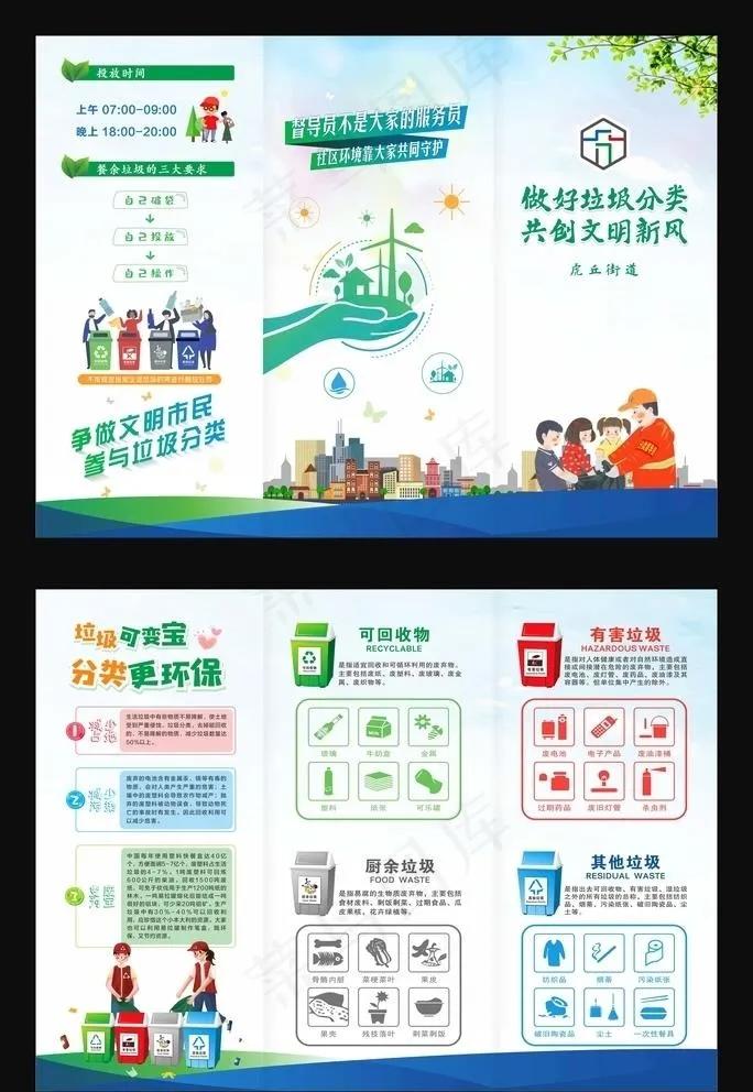 苏州垃圾分类-三折页图片cdr矢量模版下载
