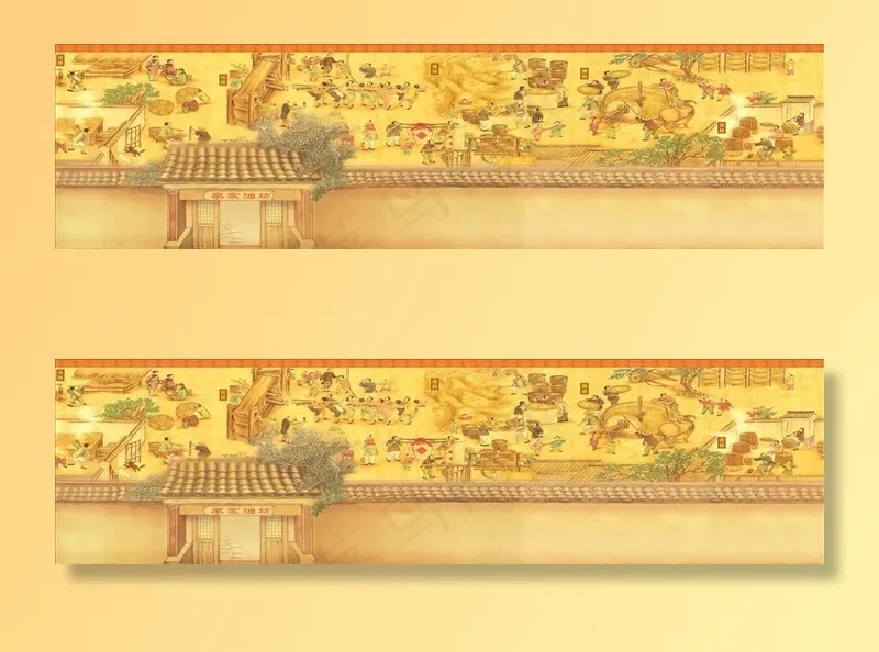 古法榨油图图片(13819X4134(DPI:30))psd模版下载