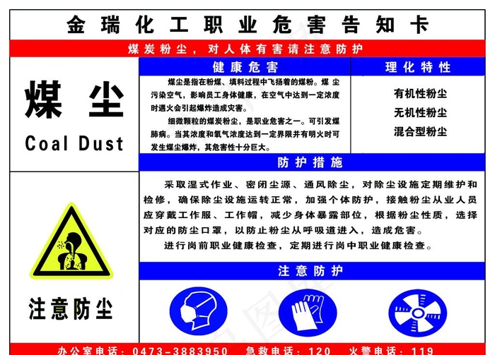 煤尘职业危害告知牌图片