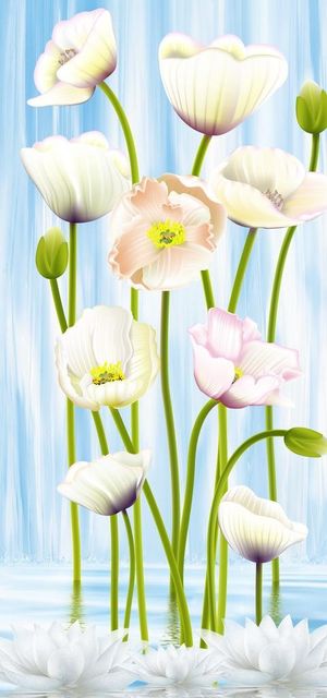 手绘花朵水彩玄关图片