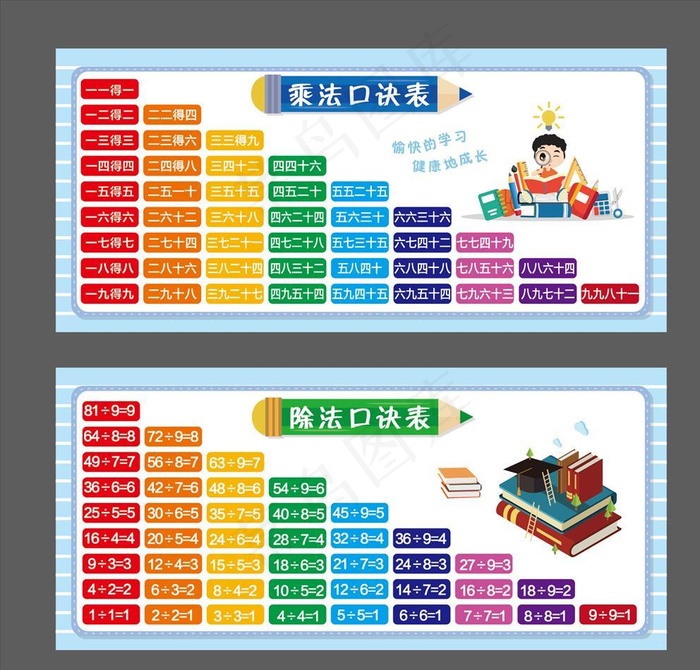 乘除法口决图片ai矢量模版下载