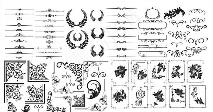 欧式边框花纹图片