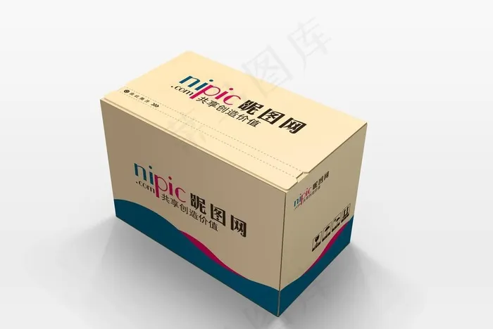牛皮纸箱样机 效果图图片psd模版下载