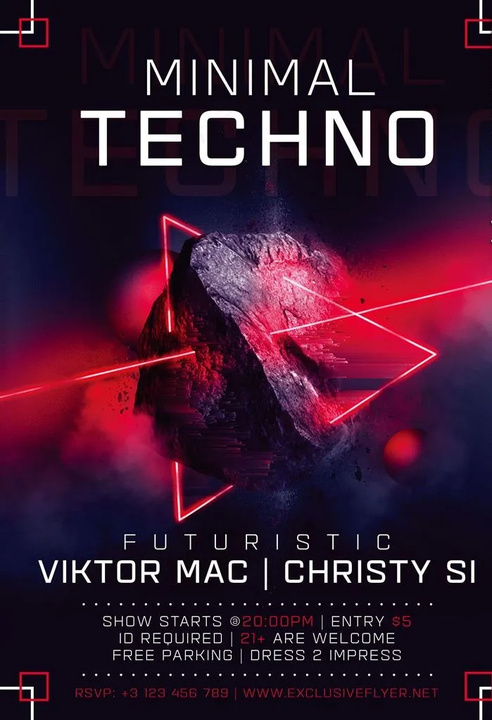 炫彩动感三角陨石创意海报图片(1819X2551(DPI:300))psd模版下载