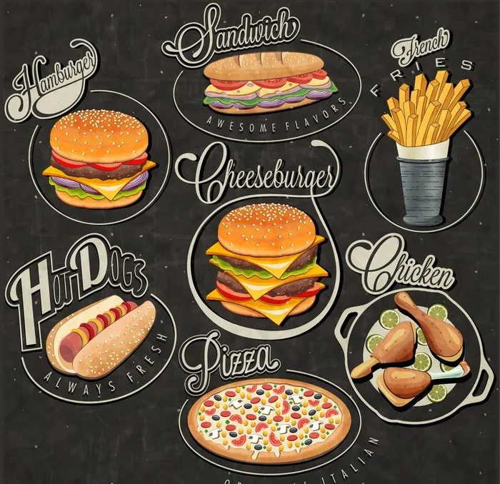 汉堡图片ai矢量模版下载