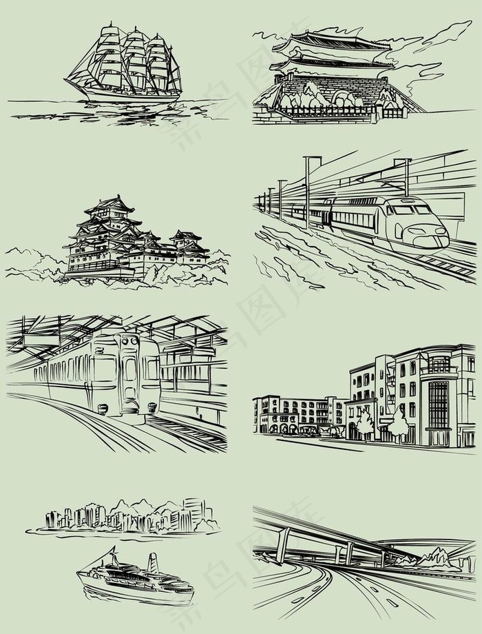 城市交通建筑素材图片