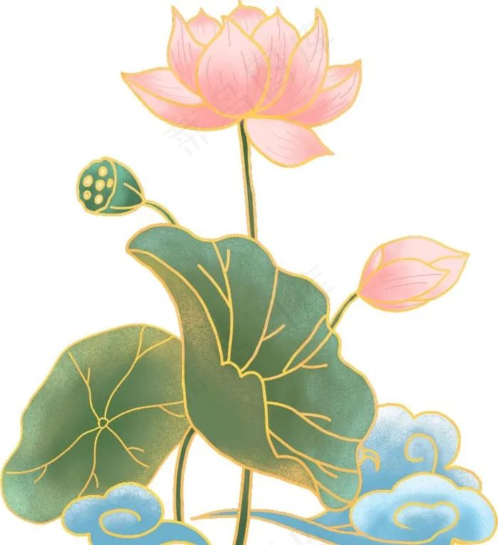 荷花图片psd模版下载