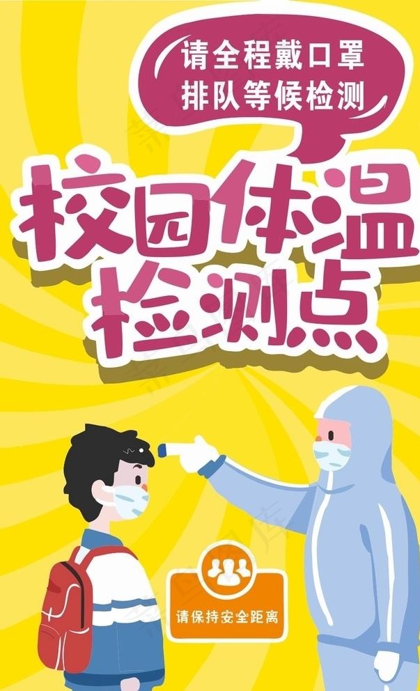 校园体温检测海报图片