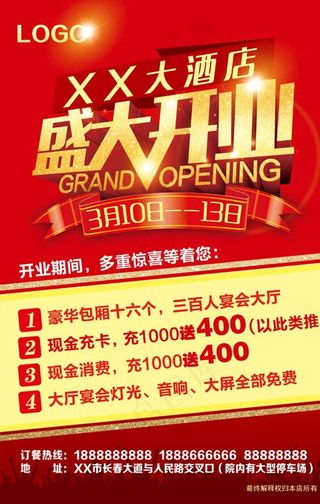 酒店盛大开业海报图片