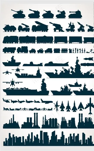 军事剪影图片