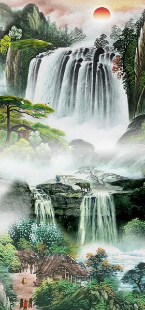 中式国画山水图片 中式国画山水图片