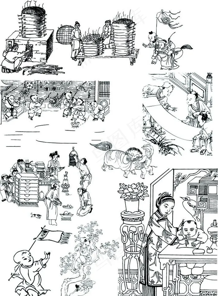 古图图片(3543X4961(DPI:450))psd模版下载