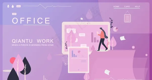 扁平化科技办公插画图片