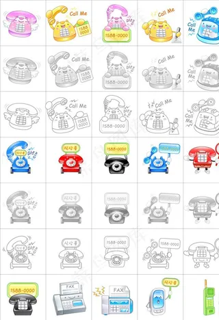 卡通电话图片