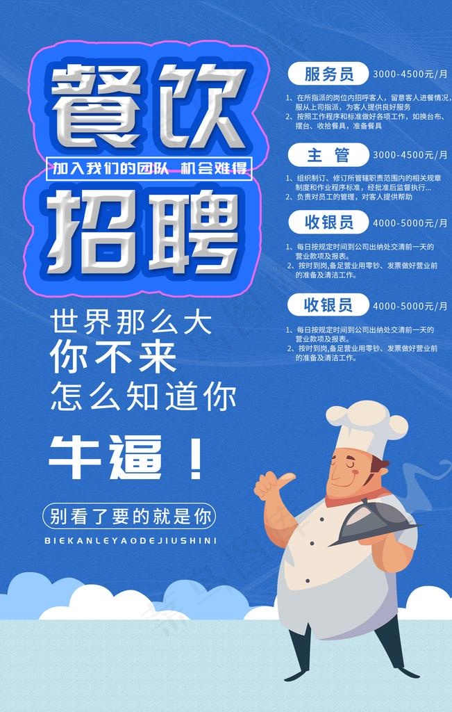 餐饮招聘 海报图片(1920X2880(DPI:72))psd模版下载