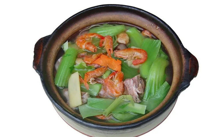 虾干烧骨煲芥菜图片
