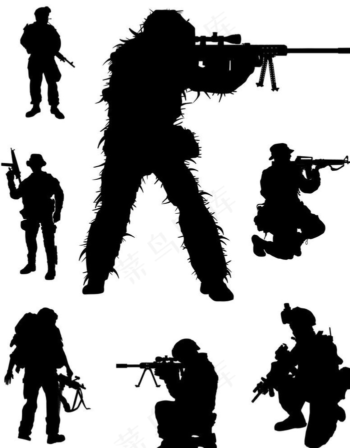 士兵剪影图片