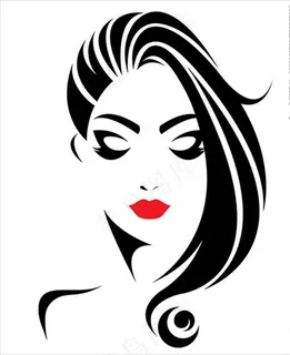 卷发红唇美女图片