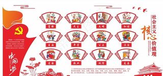 立体*核心价值观党建文化图片