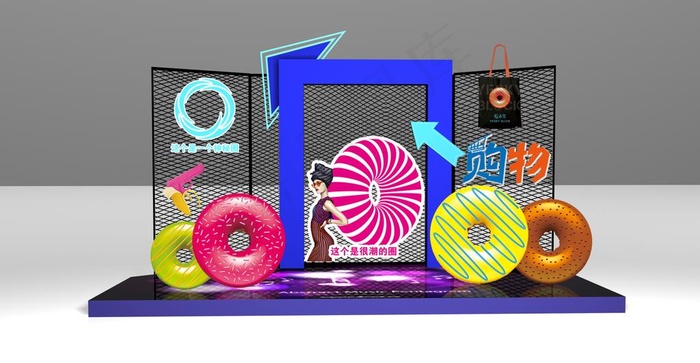 商业街堆头图片