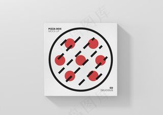 披萨包装盒样机效果图贴图图片