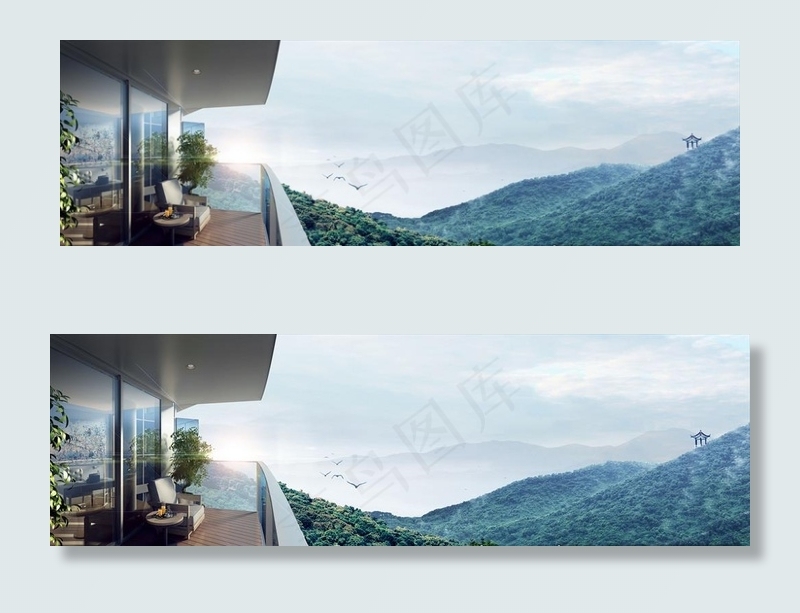 户外 阳台 半山 现代中式图片(7087X2362(DPI:300))psd模版下载