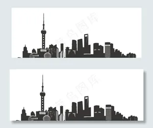 上海城市剪影图片