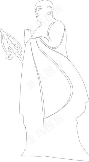 大雁塔玄奘矢量图图片