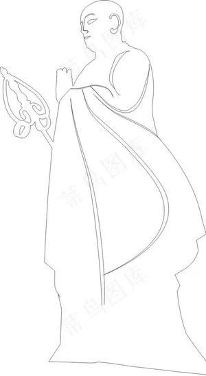 大雁塔玄奘矢量图图片