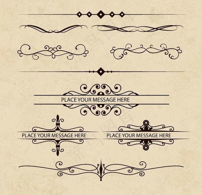 婚礼花边花纹素材图片