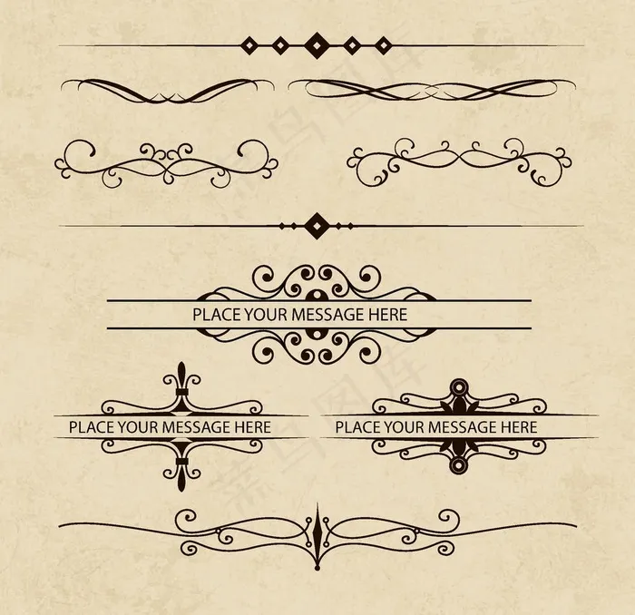 婚礼花边花纹素材图片ai矢量模版下载