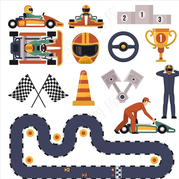 F1赛车图片ai矢量模版下载