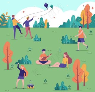 户外活动插画图片
