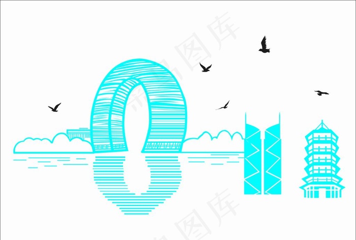 湖州建筑图片cdr矢量模版下载