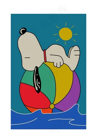 史努比 玩球图片