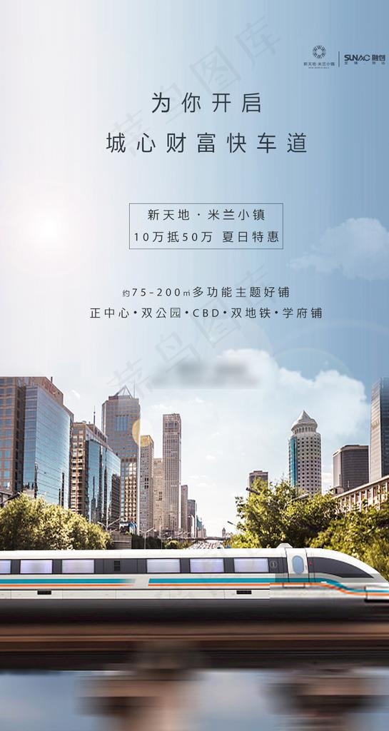 地产繁华商铺公寓海报图片