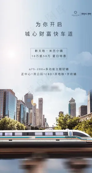 地产繁华商铺公寓海报图片