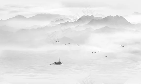 水墨山水中式图片