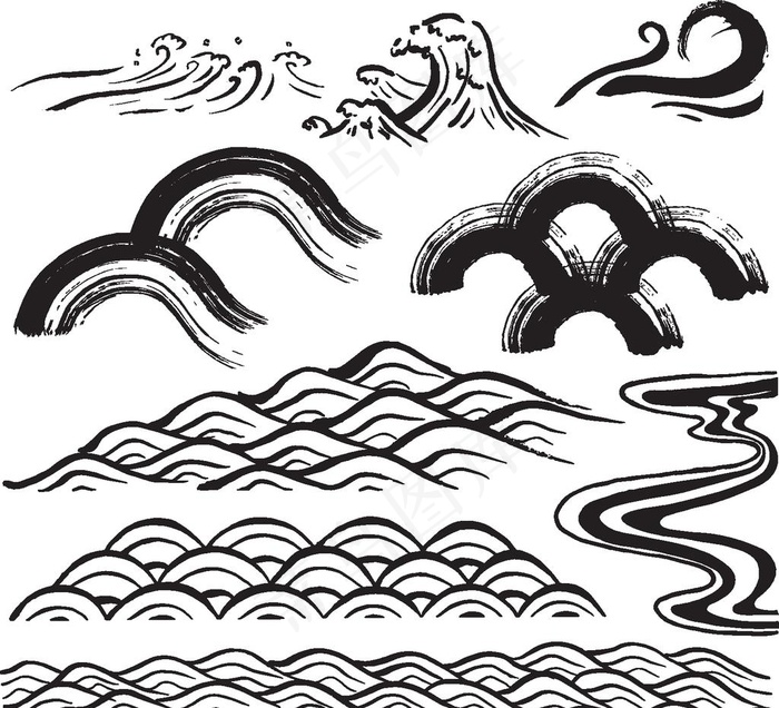 水浪花素材图片eps,ai矢量模版下载