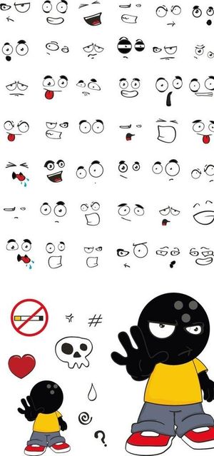 卡通人物表情库素材图片