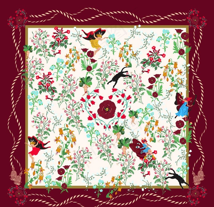 大牌 方巾 丝巾 数码印花 豹图片