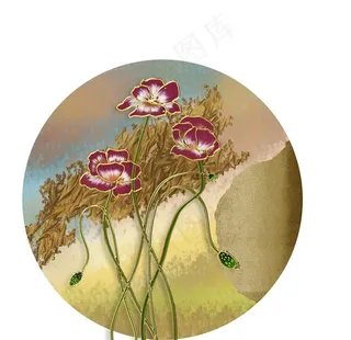 新中式背景墙装饰画图片