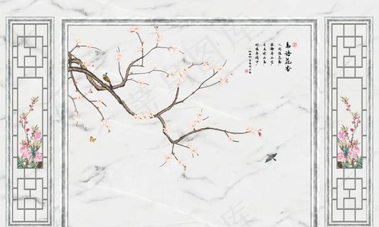 花鸟背景墙图片