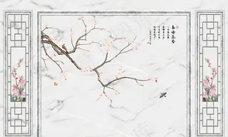 花鸟背景墙图片