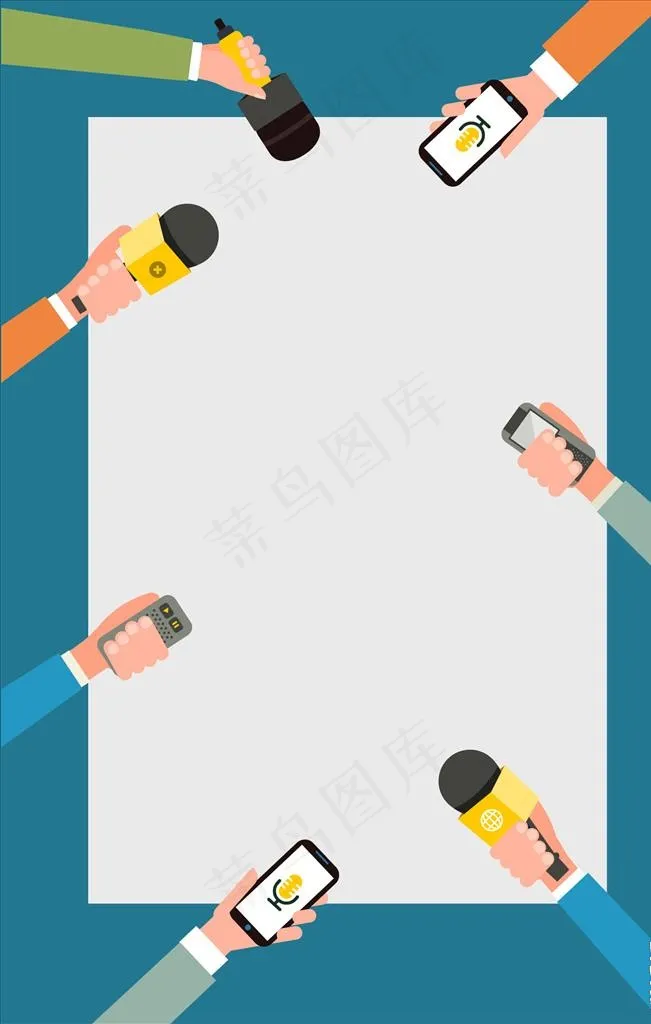 扁平话筒演讲背景图片ai矢量模版下载