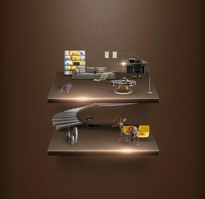 地产复式户型元素图片