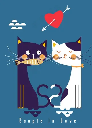 可爱情侣 猫咪设计图片